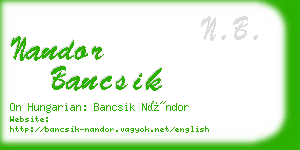 nandor bancsik business card